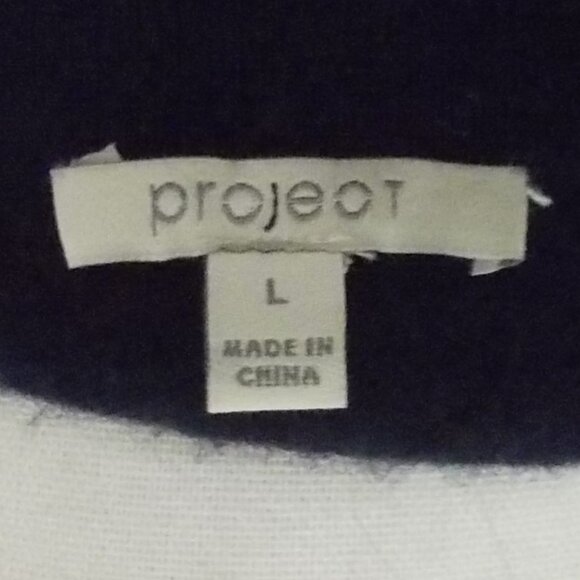 Project Cashmere Henley Style Navy Blue Sweater L - Picture 4 of 4